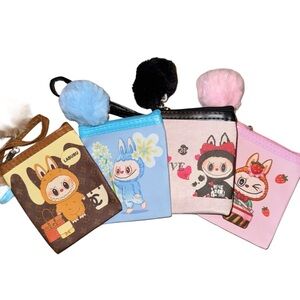Labubu Coin Wristlet Pouch w/ Pom-Pom Keychain